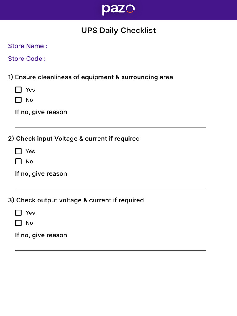 UPS Daily Maintenance Checklist | PDF | Computers | Technology ...