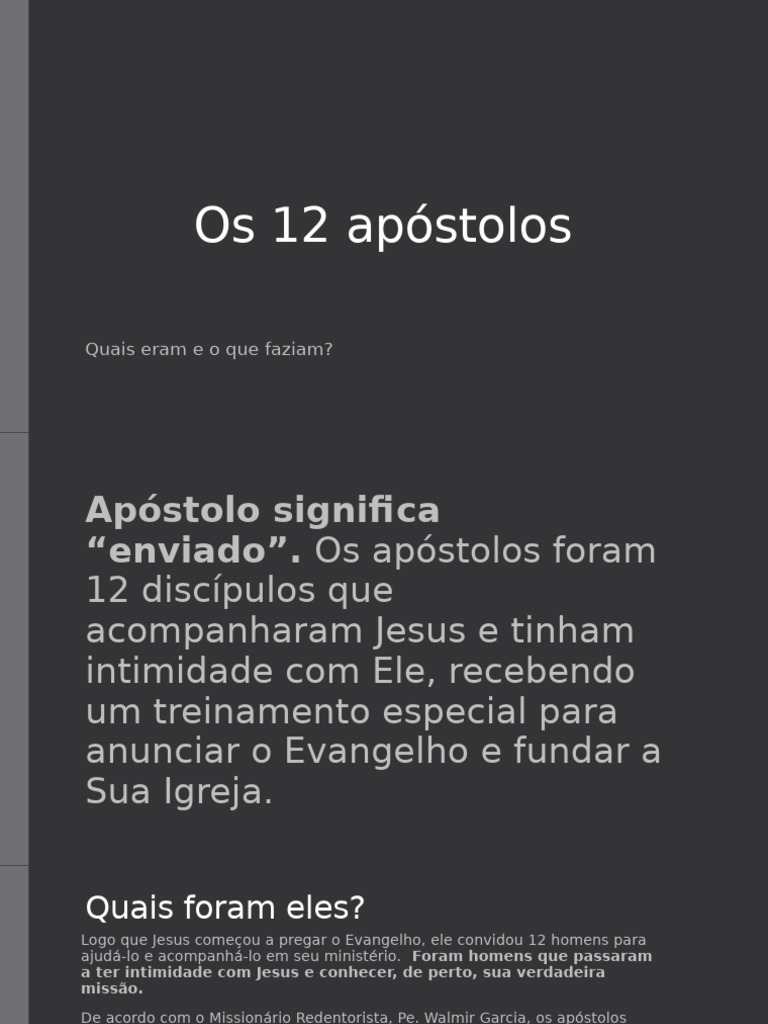Os 12 Apóstolos e Sua Missão | PDF