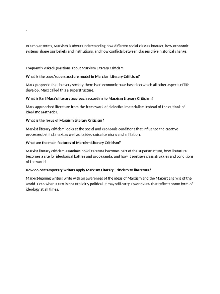Understanding Marxism Literary Criticism | PDF