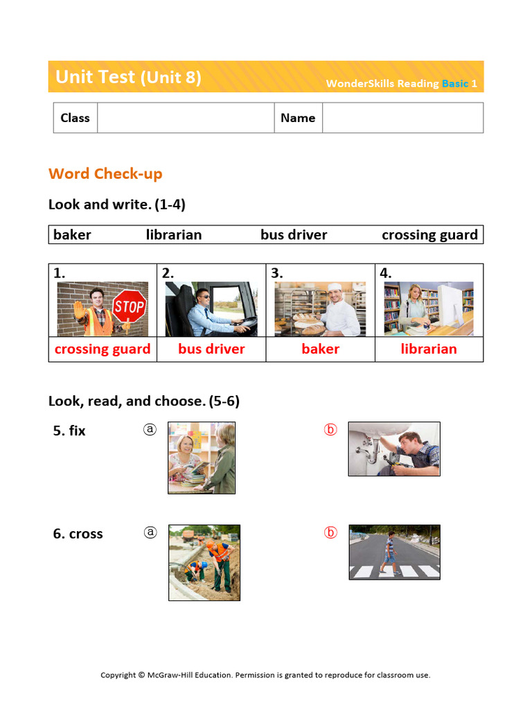 Unit Test Basic 1 Unit 8 Answer Key Pdf
