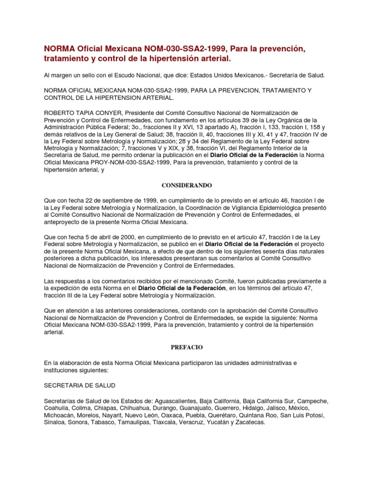 Nom 030 Ssa2 1999 | PDF | Diabetes mellitus | Medicamentos con receta