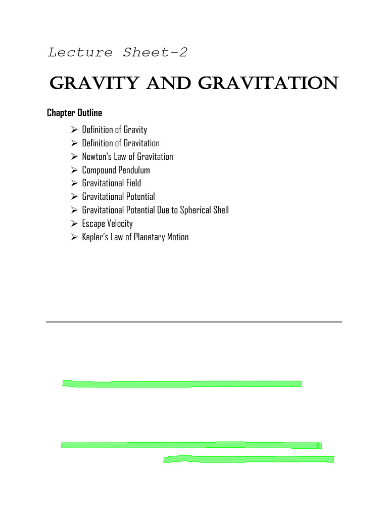 Gravitational DMZH PHY1101 LS2 | PDF | Orbit | Gravity