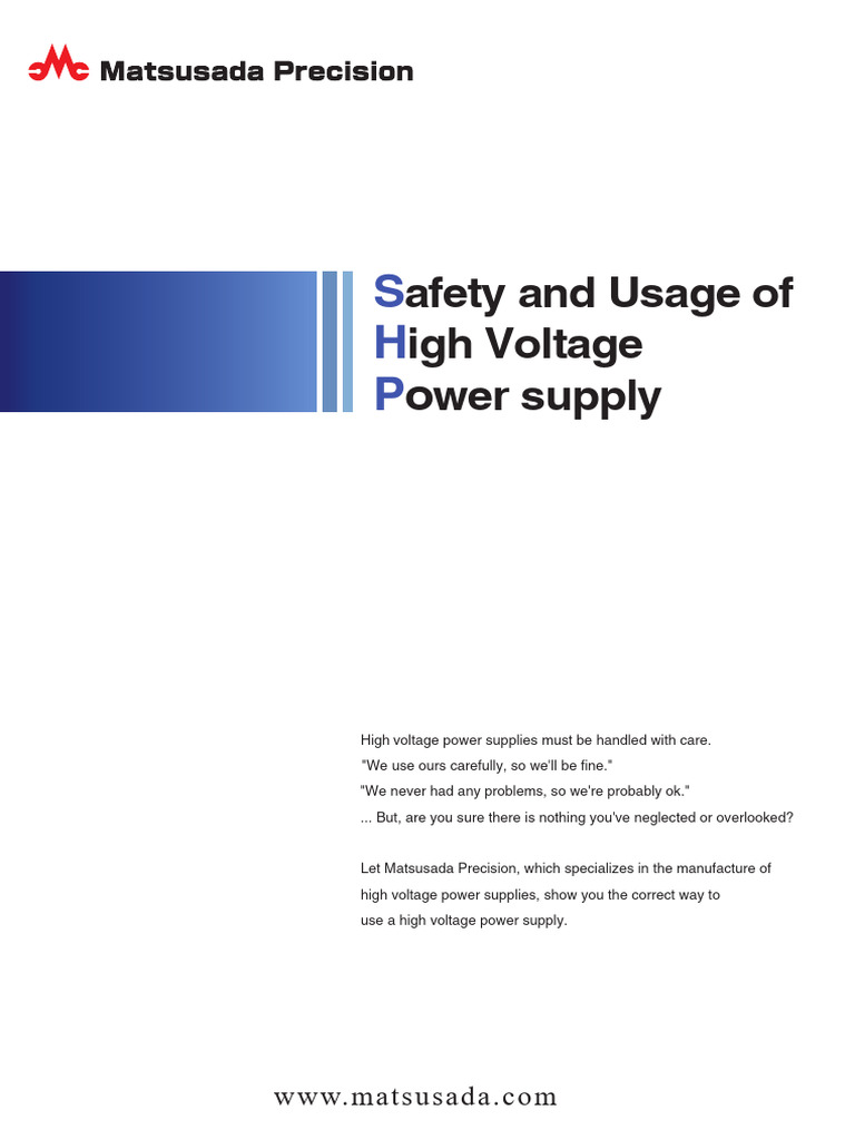 safety_usage_hv_r03en | PDF | Insulator (Electricity) | High Voltage