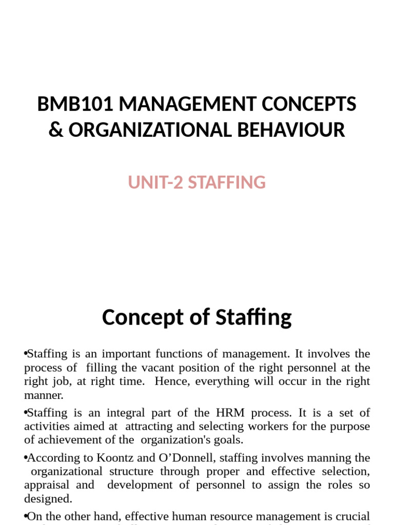 Staffing Concepts and Recruitment Process | PDF | Recruitment | Human ...