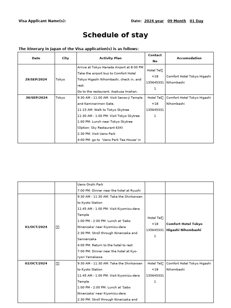 travel-plan-for-visa-pdf-kyoto-tokyo