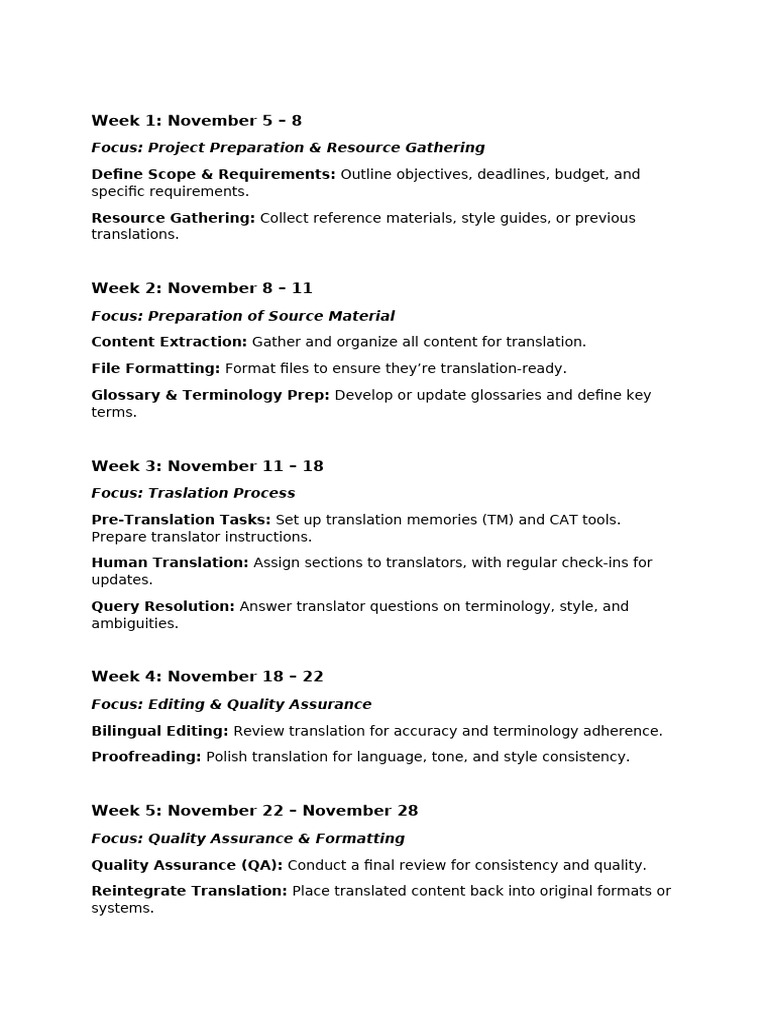 Translation Project Schedule 1 | PDF | Language Arts & Discipline