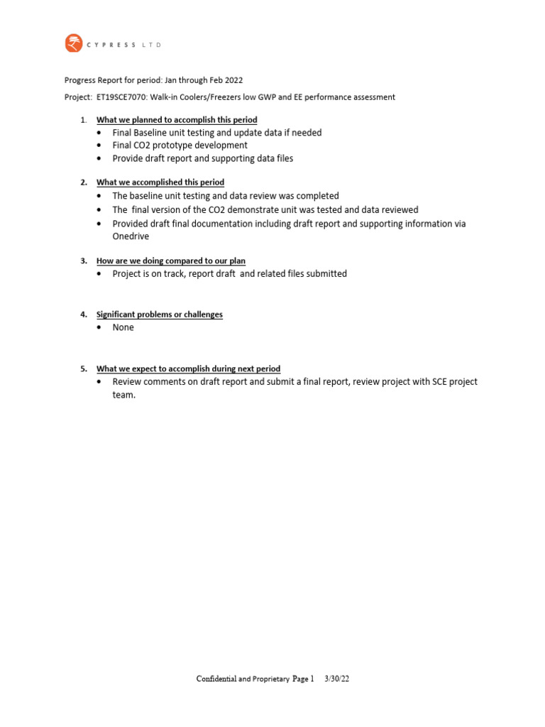 Progress Report: Walk-in Coolers Project | PDF | Technology & Engineering