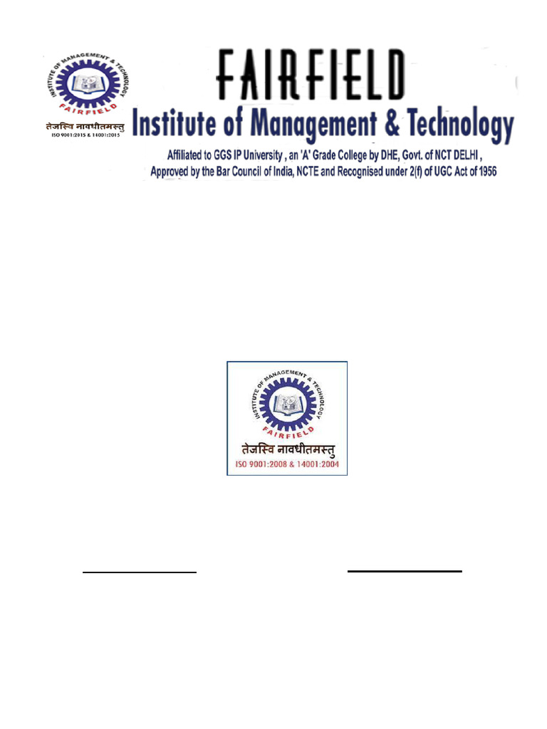 5th Sem Front Page Practical File | PDF