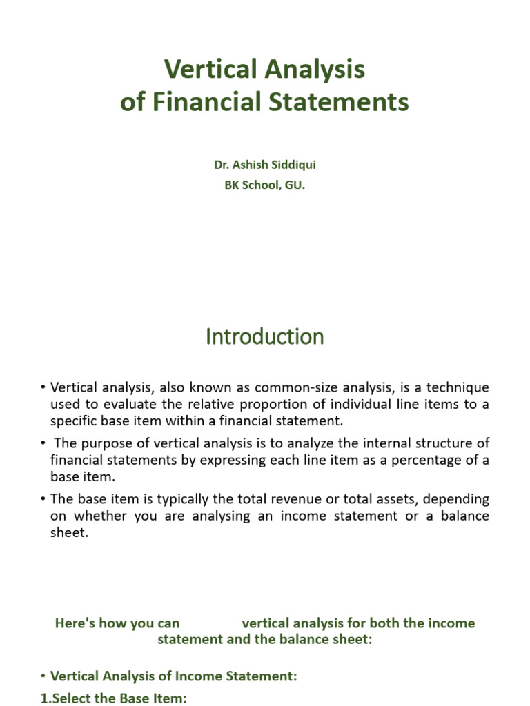Vertical Analysis of Financial Statements | PDF | Balance Sheet | Revenue