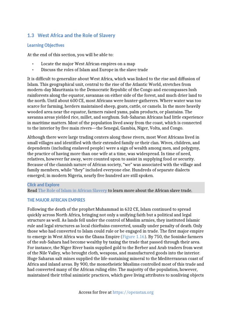 1 3 West Africa and The Role of Slavery | PDF | Slavery | West Africa
