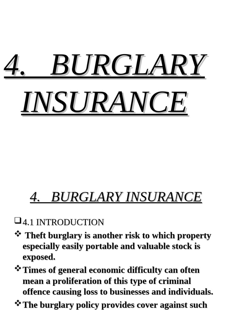 Burglary Insurance Coverage Explained | PDF | Finance & Money ...