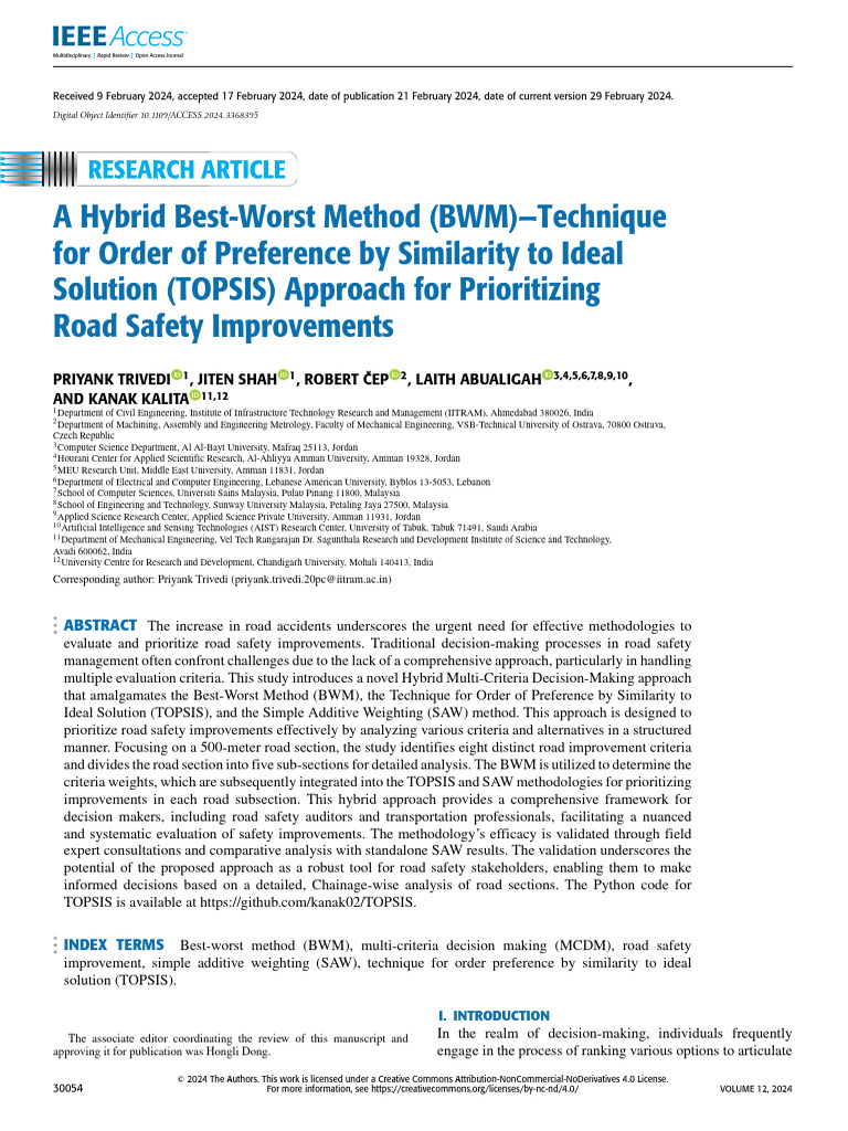 A Hybrid Best-Worst Method BWMTechnique For Order of Preference by ...
