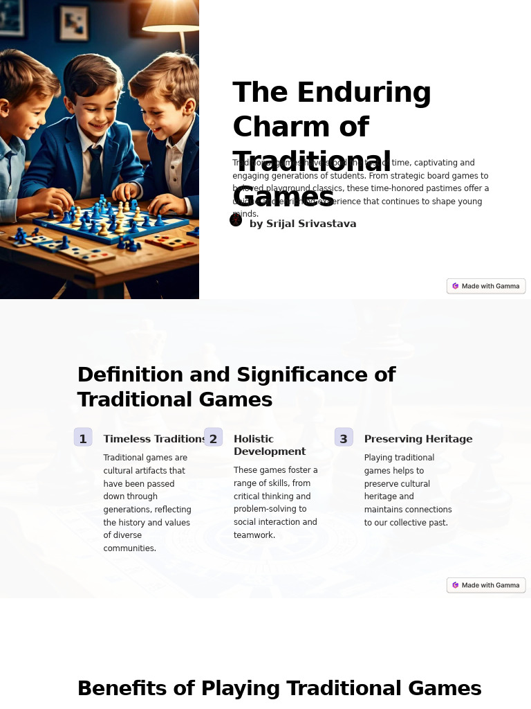 Benefits of Traditional Games in Education | PDF | Critical Thinking ...