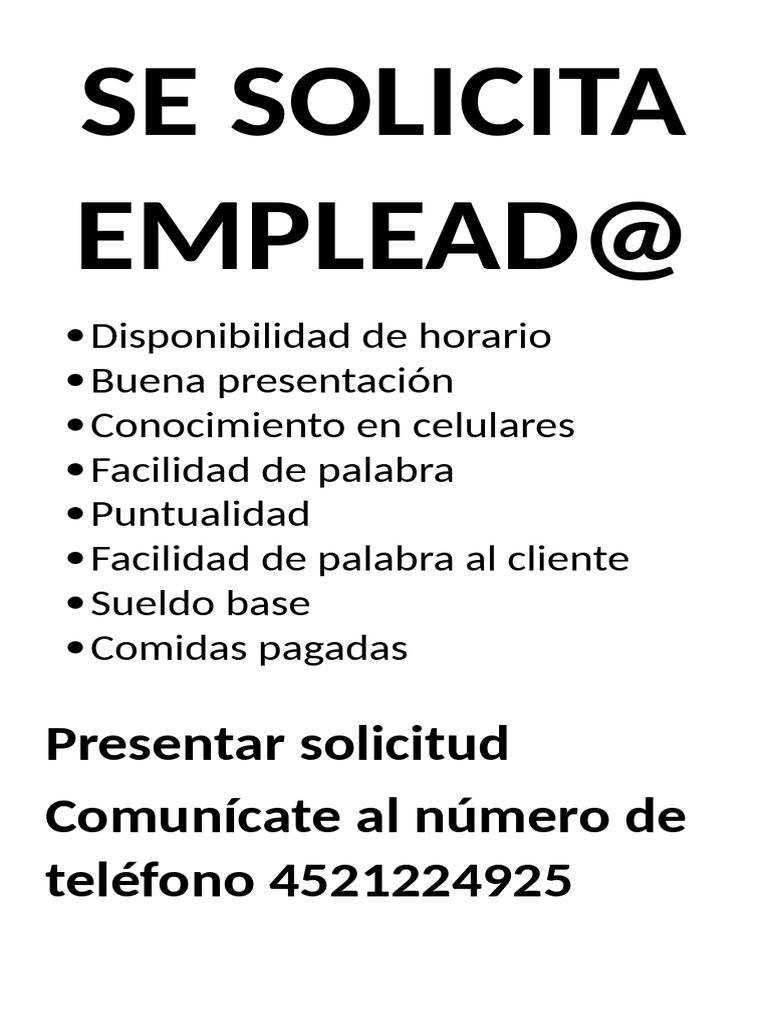 Se Solicita Emplead | PDF