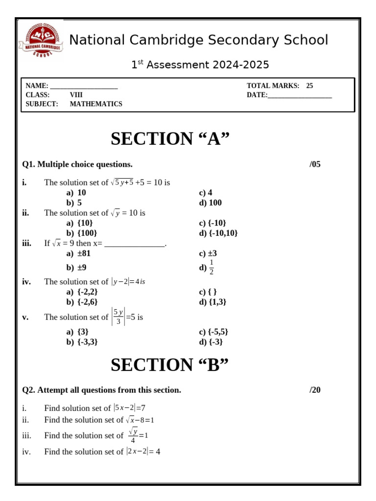 Cambridge Secondary School Math Assessment | PDF | Teaching Methods ...
