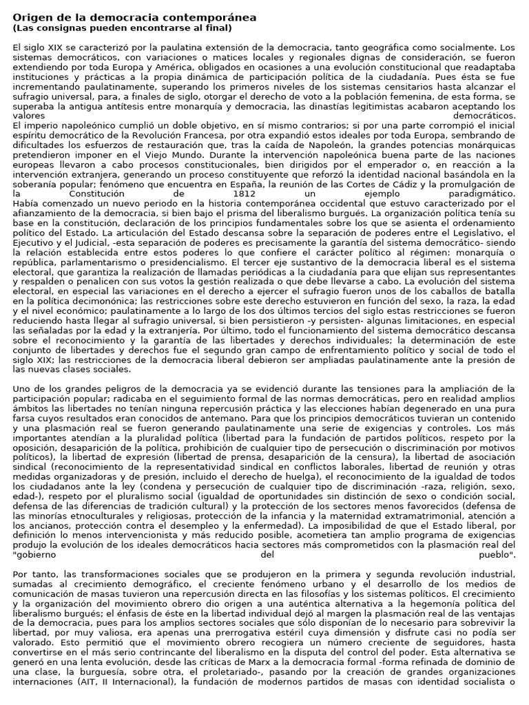 Origen de La Democracia | PDF | Democracia | Ideologías políticas