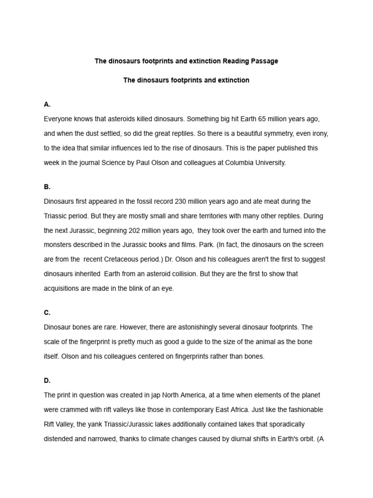 Ielts Academic Reading Practice Test Oiu Pdf Dinosaurs Rock Geology