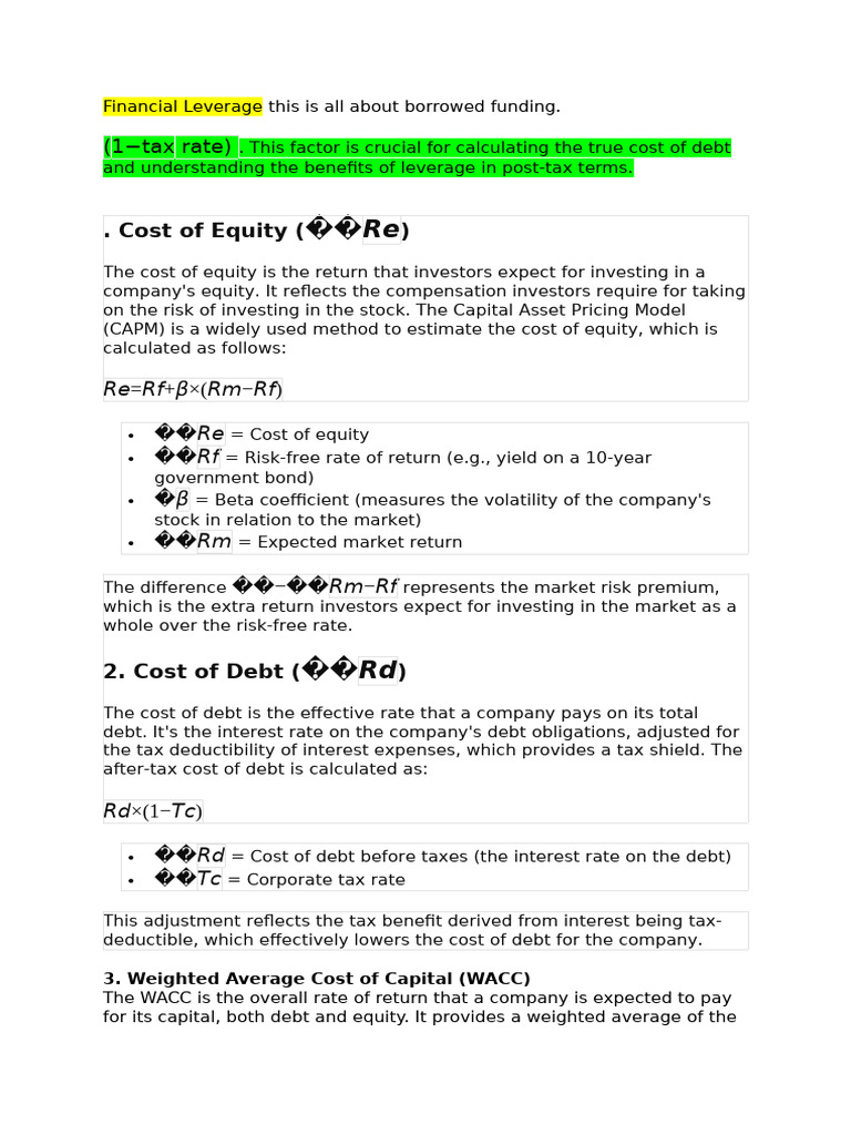 Financial Leverage This Is All About Borrowed Funding | PDF | Cost Of ...