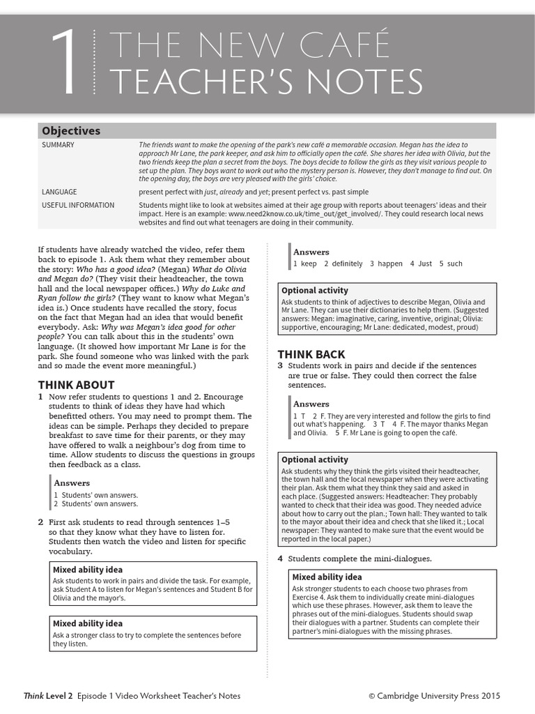Think l2 Video Ep1tnotes | PDF | Human Communication