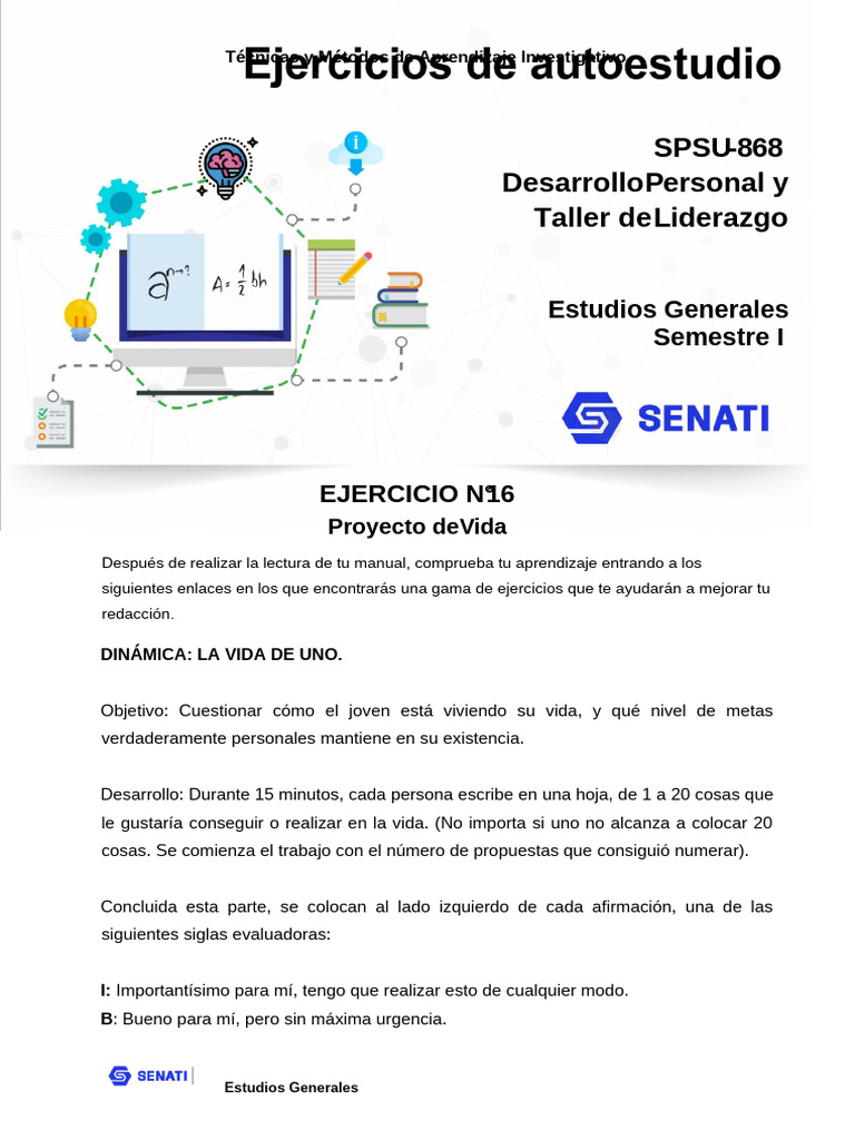 Ejercicios para Definir tu Proyecto de Vida | PDF | Aprendizaje