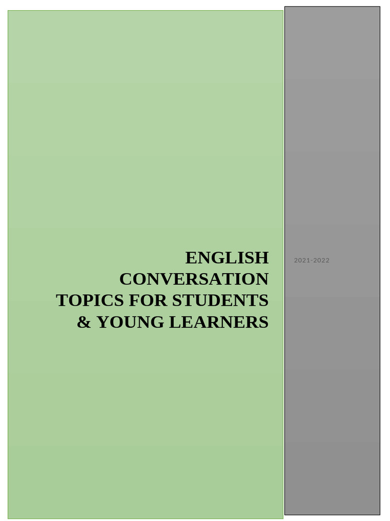 English Conversation Topics for Kids | PDF | Clothing | Sleep