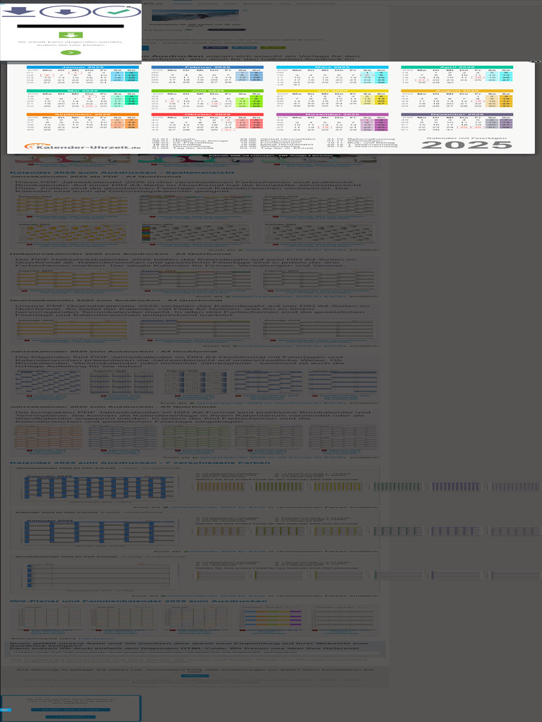Kalender 2025 Zum Ausdrucken - Kostenlos 2 | PDF