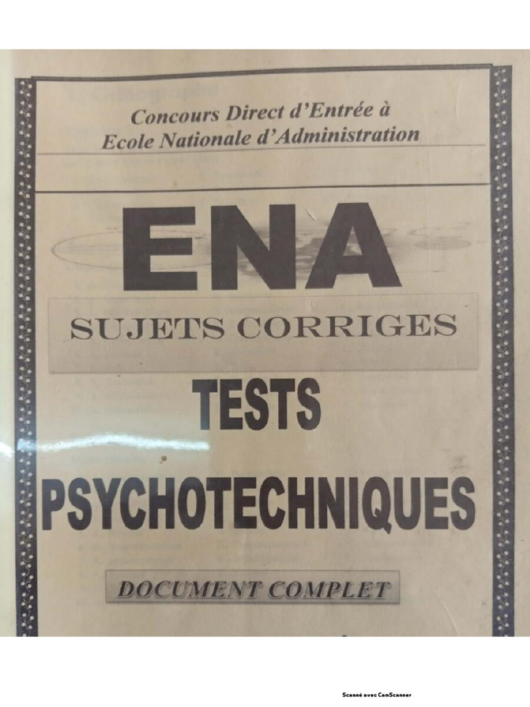 Ena Tests Psychotechniques 2021 - Compress | PDF