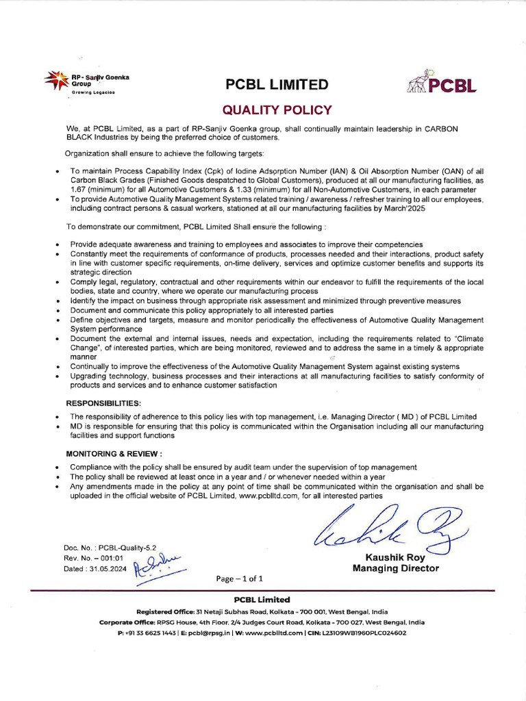 Quality Policy F82d37ab8b | PDF