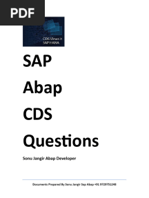 CDS View Questions