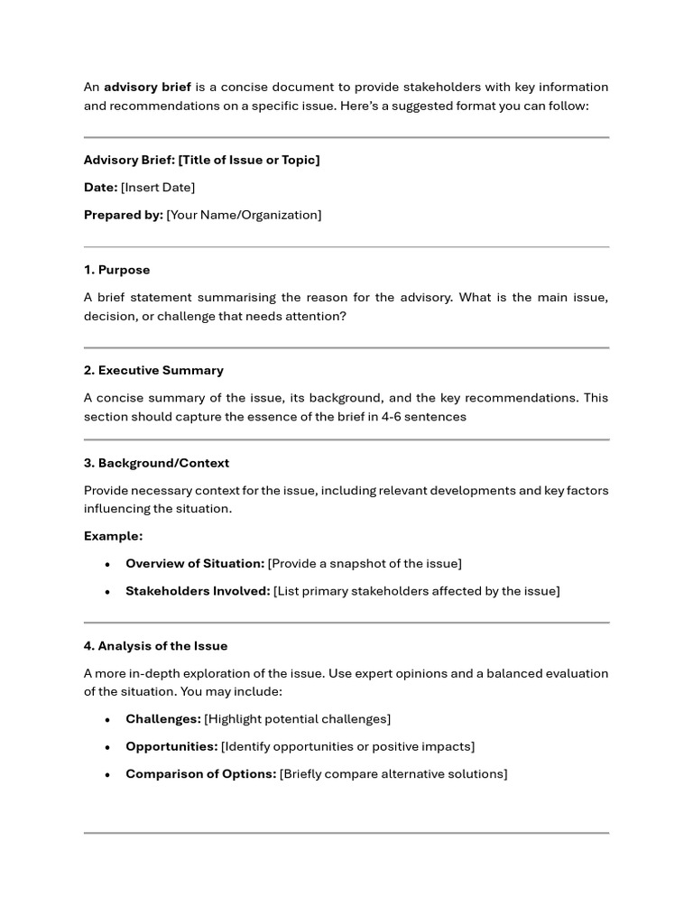 How to Create an Effective Advisory Brief | PDF
