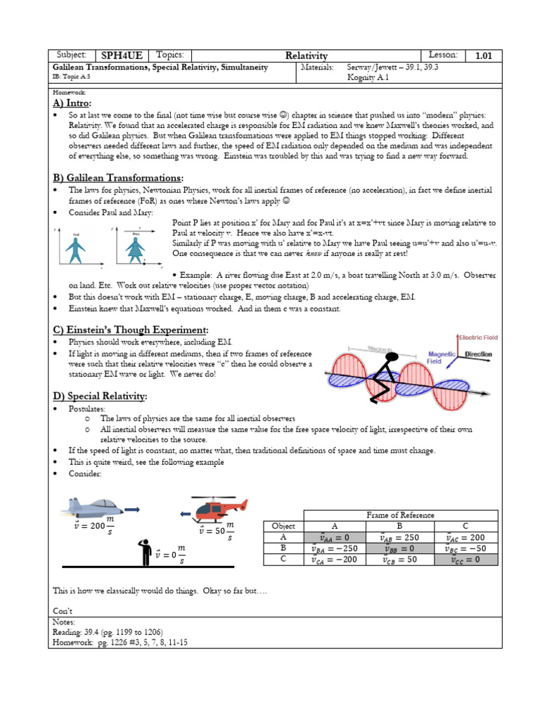 1.01 Intro To Special Relativity | PDF | Special Relativity | Speed Of ...