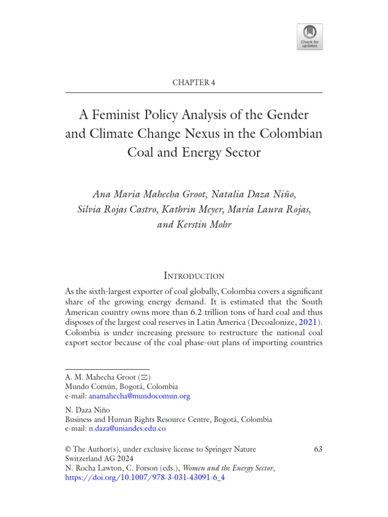 A Feminist Policy Analysis of The Gender and Climate Change Nexus in ...