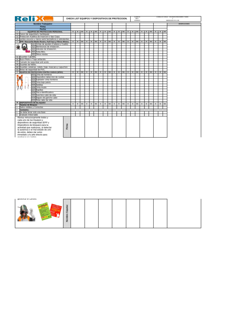 Checklist de Equipos de Protección EPP | PDF