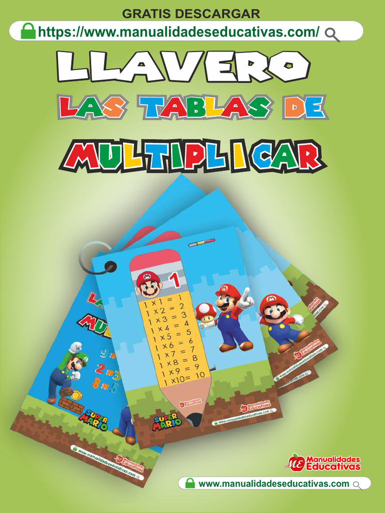 Llavero de Las Tablas de Multiplicar TEMATICA MARIO BROS | PDF