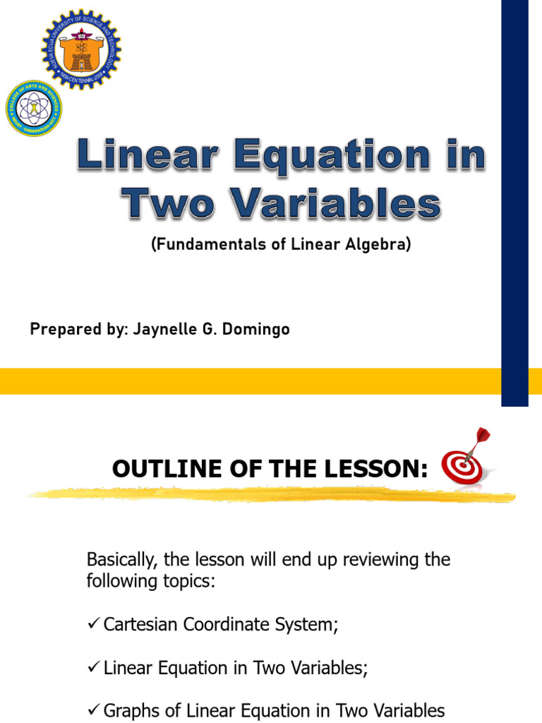 1.1 Linear Equation in Two Variables 1 | PDF | Cartesian Coordinate ...