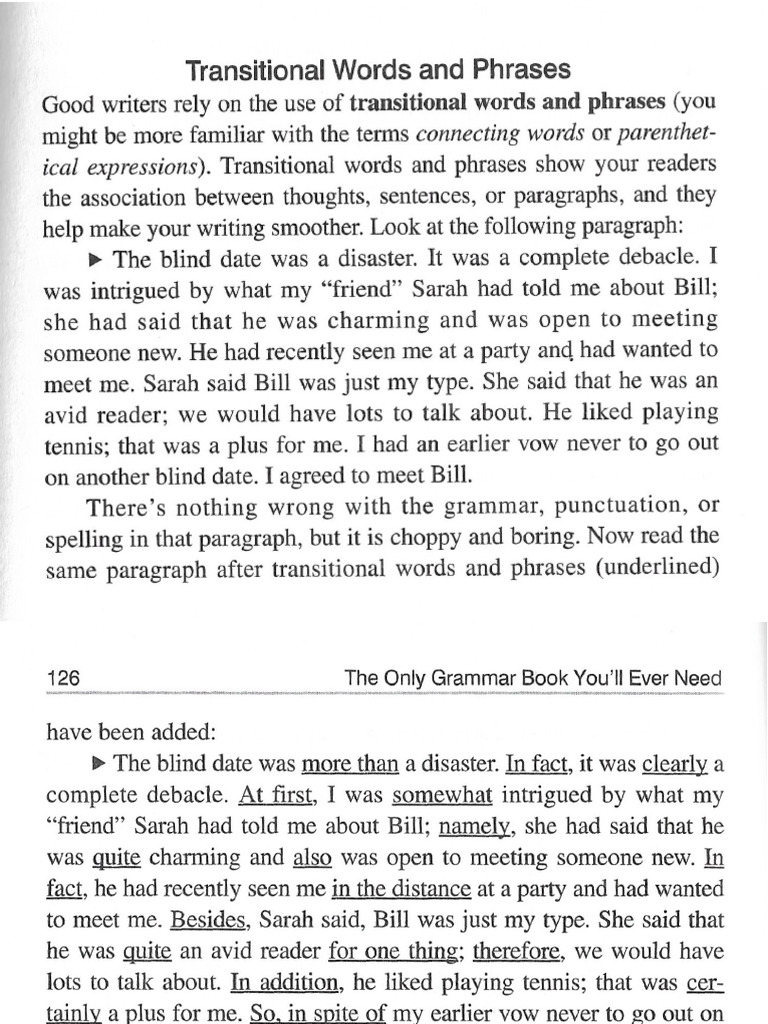 English Transition Words | PDF