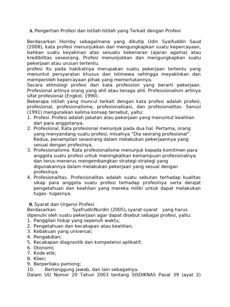 Hasil Resume KB 1 Pengembangan Profesi Guru | PDF | Karier & Perkembangan