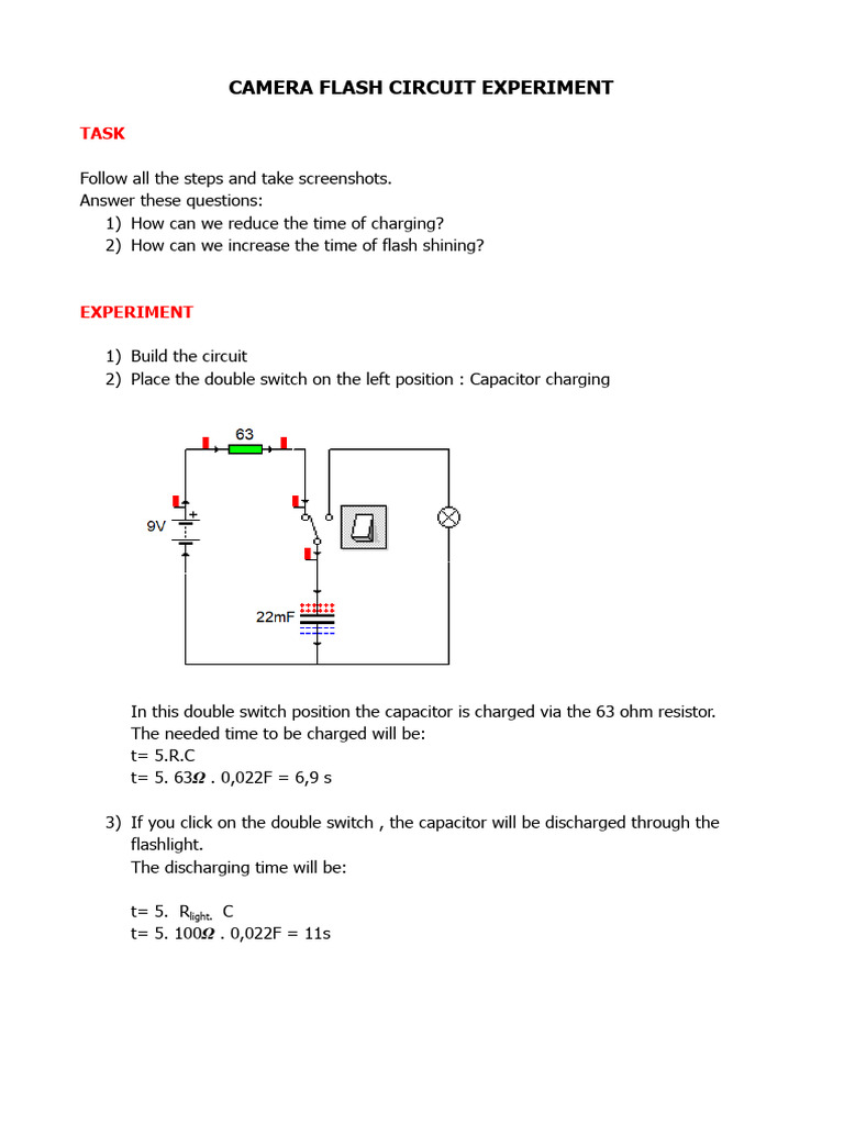 Camera Flash Circuit Experiment | PDF