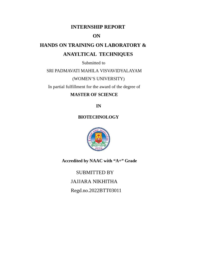 Internship Report: Lab & Analytical Techniques | PDF | Gel ...