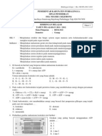 Soal Biologi Kelas XI