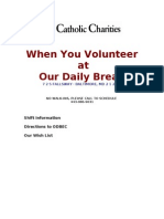 When You Volunteer at Our Daily Bread: Shift Information Directions To ODBEC Our Wish List