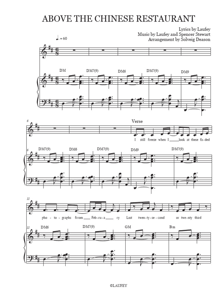 Above The Chinese Restaurant - Score | PDF