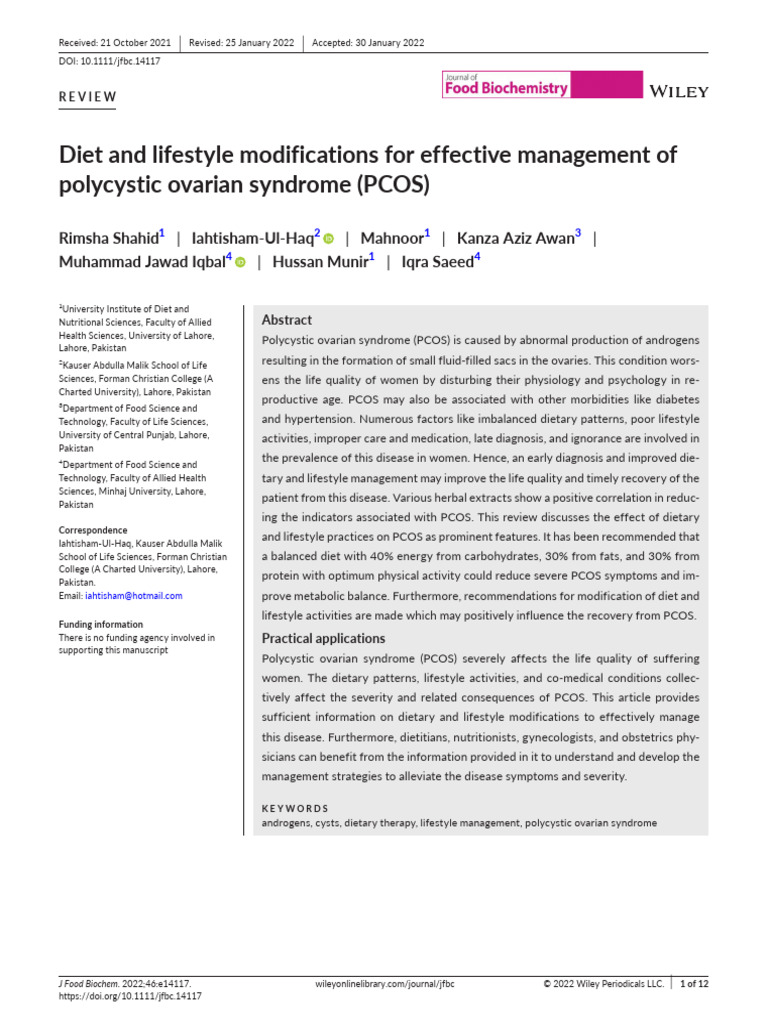 Managing PCOS: Diet and Lifestyle Tips | PDF | Polycystic Ovary ...