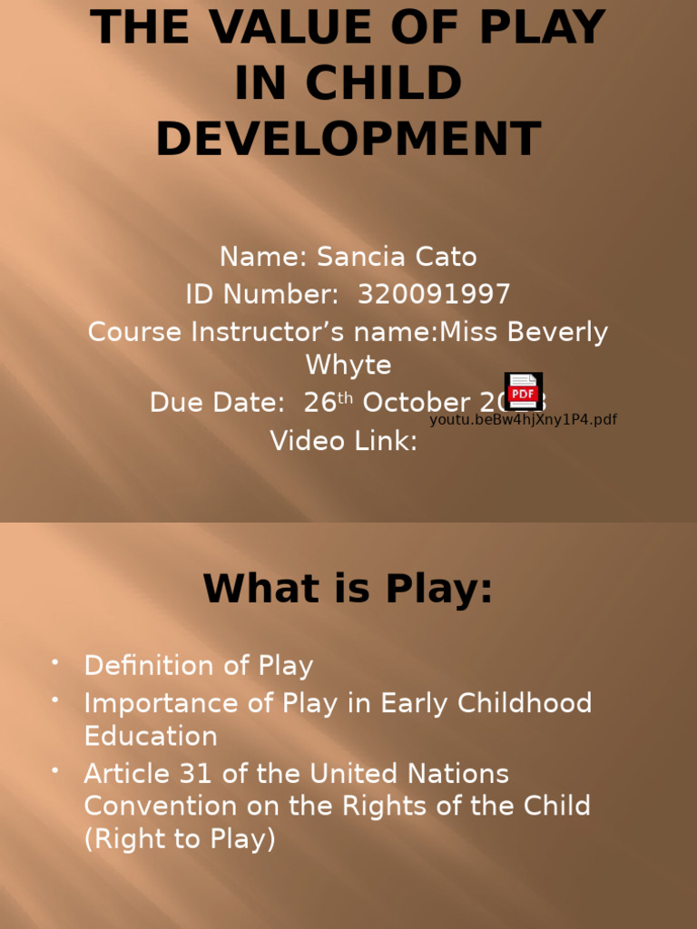 Importance of Play in Child Development | PDF | Child Development ...
