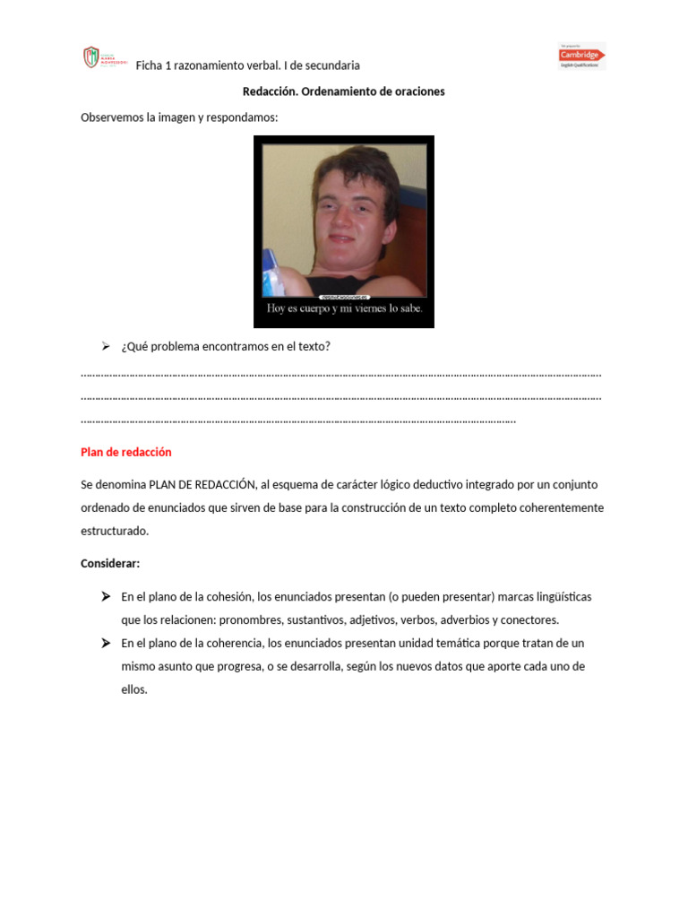 Ejercicios de Plan de Redacción para Primaria | PDF | Bronce | Azúcar