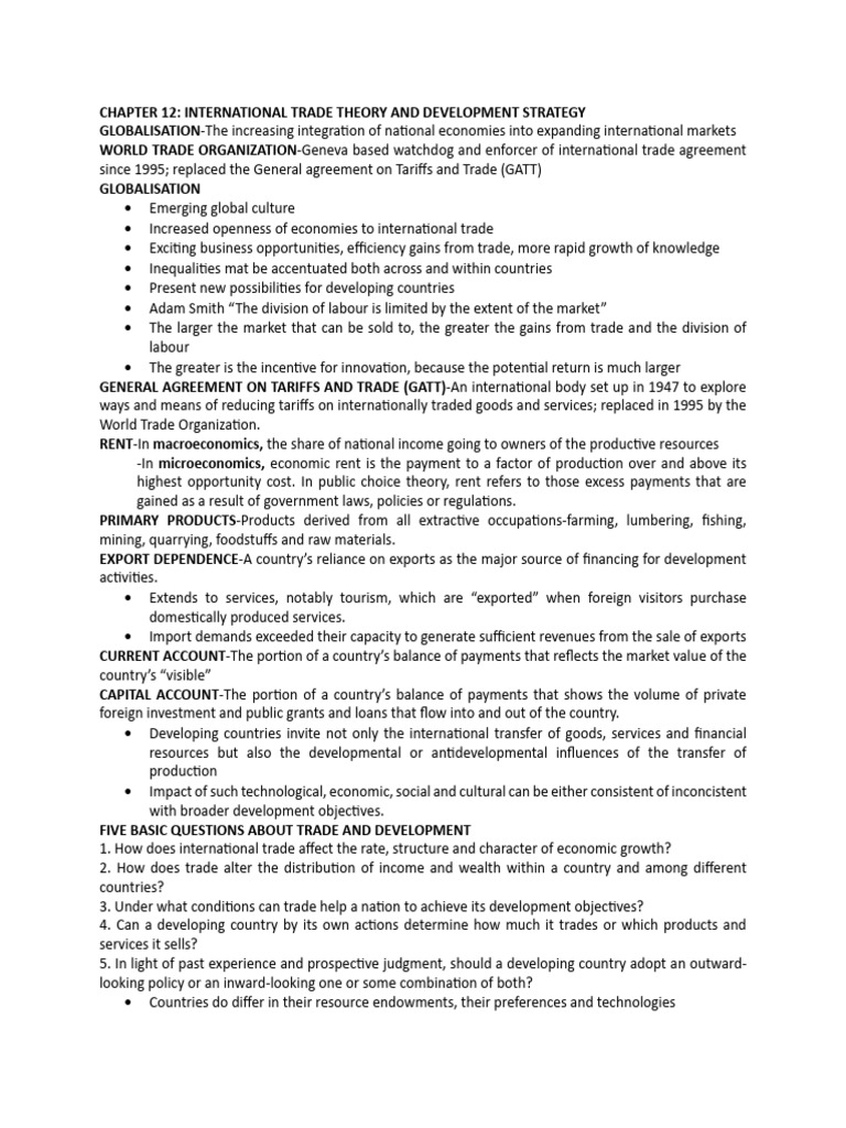 International Trade Theory Overview | PDF | Exchange Rate | Exports