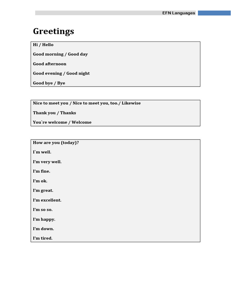 Greetings A1 Pdf Foreign Language Studies