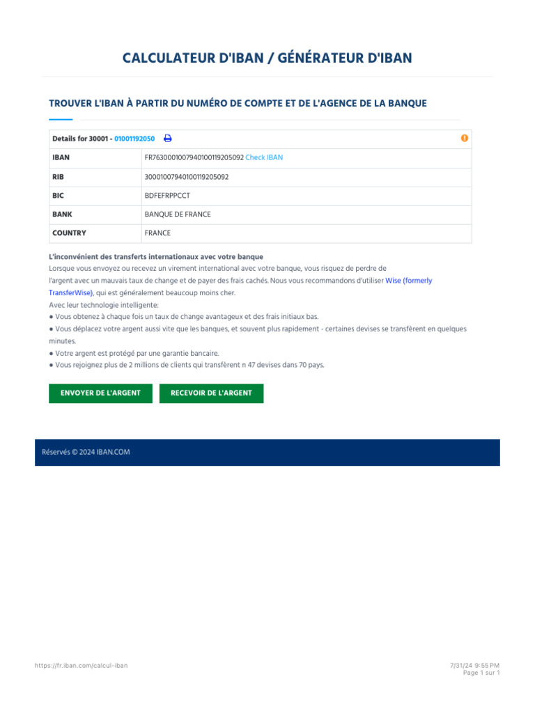 Calculateur IBAN et RIB en France | PDF | Finance et gestion monétaire