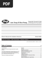 Auto Temp II Heat Pump: Programmable Thermostat For Single and Multistage Heat Pump Systems