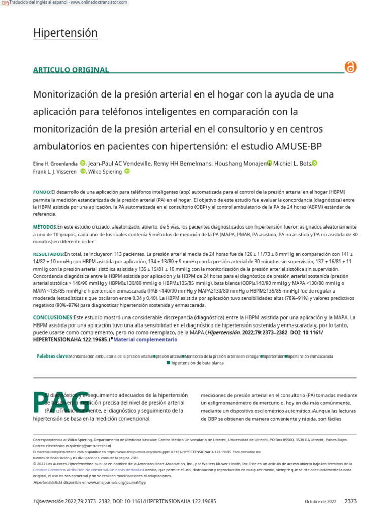 Comparativa de HBPM y ABPM en Hipertensión | PDF | Presión sanguínea ...